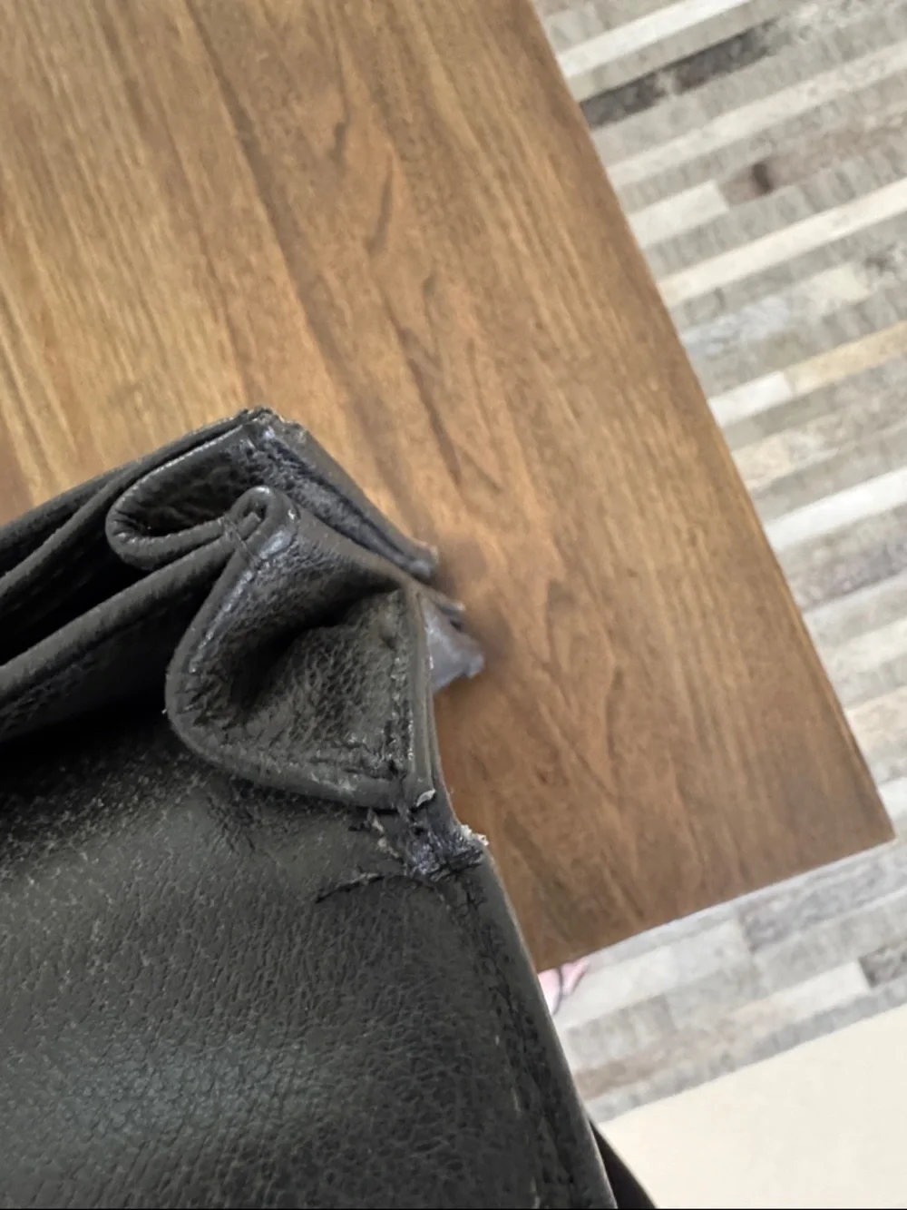 Longchamp Black Leather Briefcase with Silver Lock